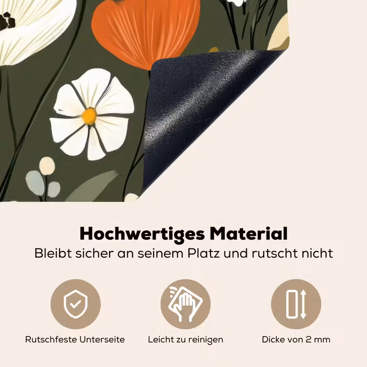 Bloemen - Illustratie - Groen Inductie beschemer met haakjes klein -ky-onderkant-de