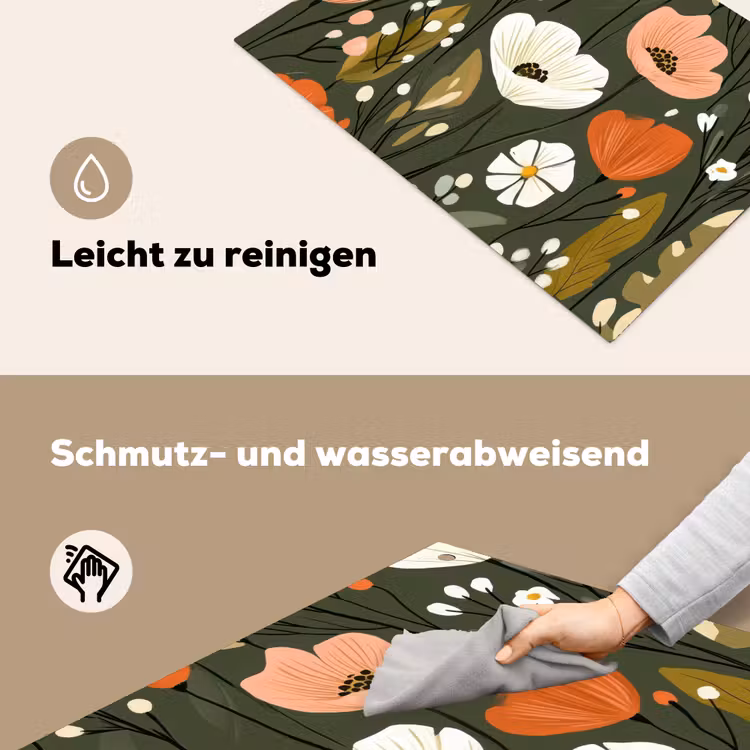 Bloemen - Illustratie - Groen Inductie beschemer met haakjes klein -ky-schoon-de