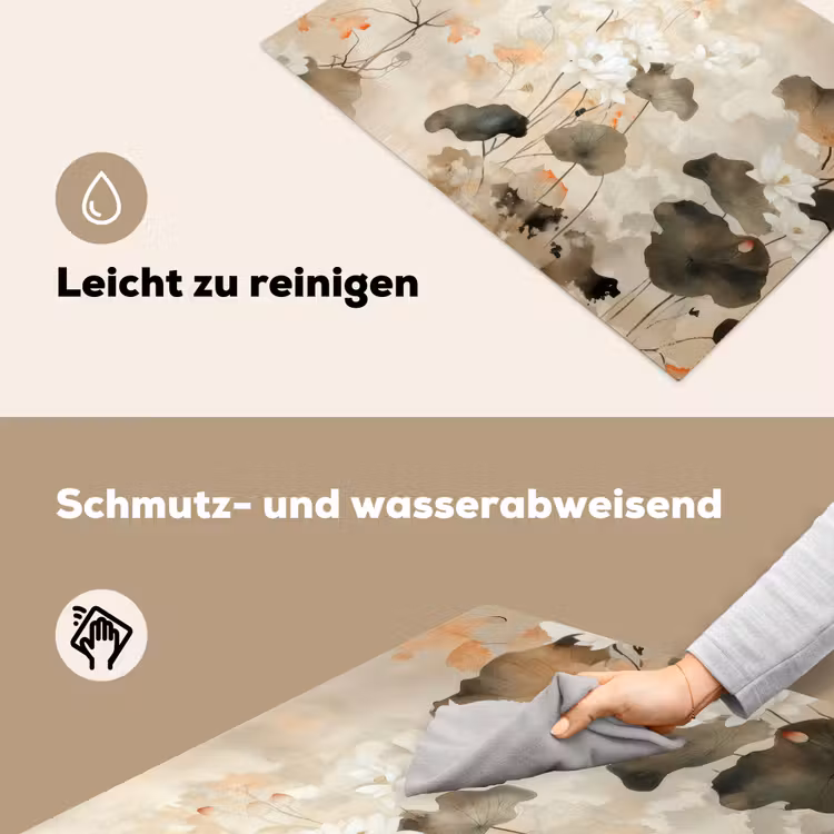 Bloemen - Japandi - Wabi sabi Inductie beschemer met haakjes klein -ky-schoon-de