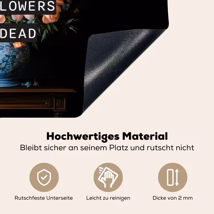 Bloemen - Art - Pastel - Quotes Inductie beschemer met haakjes klein -ky-onderkant-de