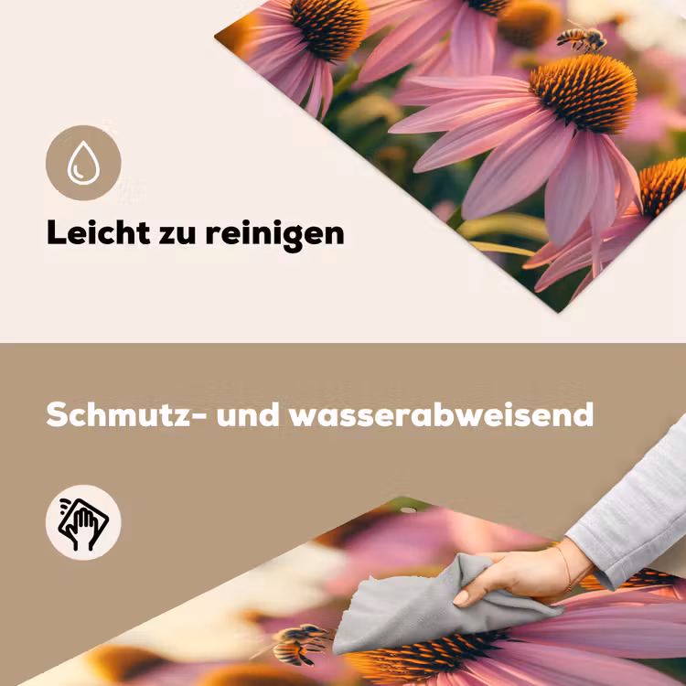 Bloemen - Paars - Bijen Inductie beschemer met haakjes klein -ky-schoon-de