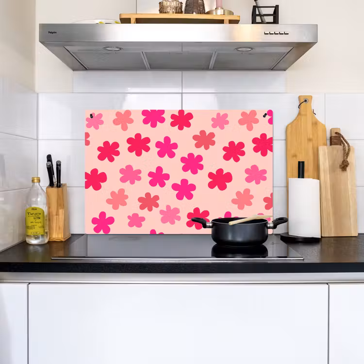 Bloemen - Patroon - Roze Inductie beschemer met haakjes klein -sfeer2