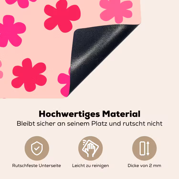 Bloemen - Patroon - Roze Inductie beschemer met haakjes klein -ky-onderkant-de