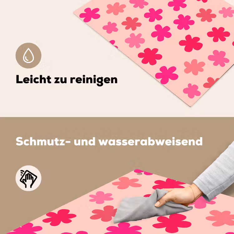 Bloemen - Patroon - Roze Inductie beschemer met haakjes klein -ky-schoon-de