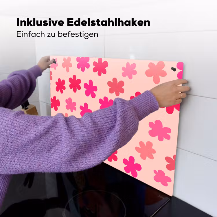 Bloemen - Patroon - Roze Inductie beschemer met haakjes klein -ky-ophangen-de