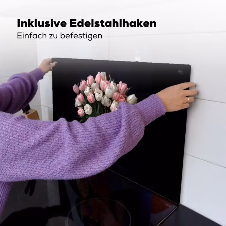 Bloemen - Roze - Tulpen - Vaas Inductie beschemer met haakjes klein -ky-ophangen-de