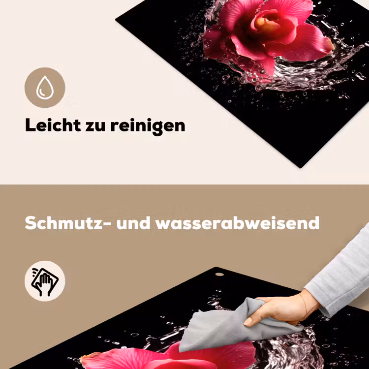 Bloemen - Roze - Water - Zwart - Botanisch - Natuur Inductie beschemer met haakjes klein -ky-schoon-de