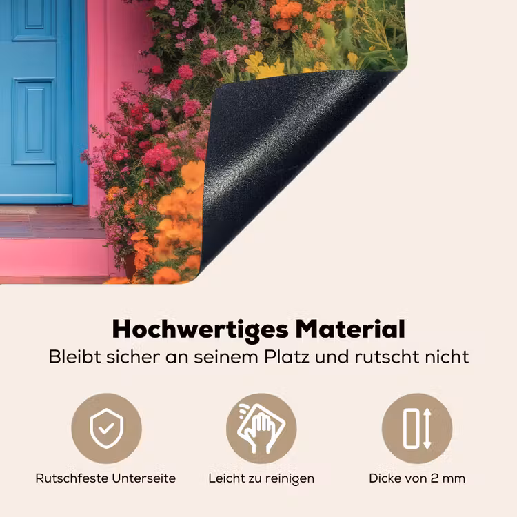 Bloemen - Deur - Roze Inductie beschemer met haakjes klein -ky-onderkant-de