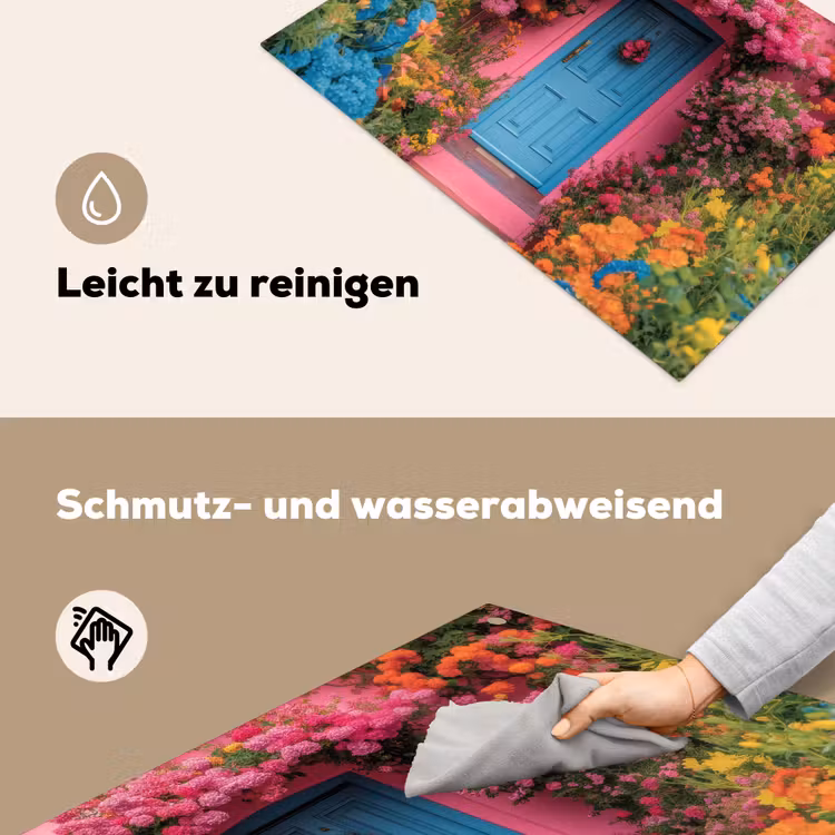 Bloemen - Deur - Roze Inductie beschemer met haakjes klein -ky-schoon-de