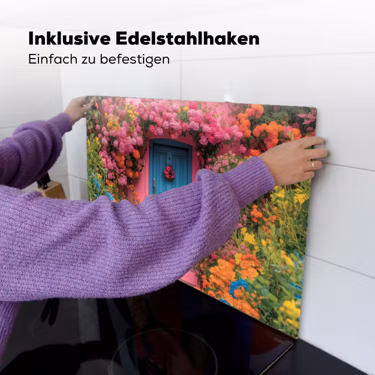 Bloemen - Deur - Roze Inductie beschemer met haakjes klein -ky-ophangen-de
