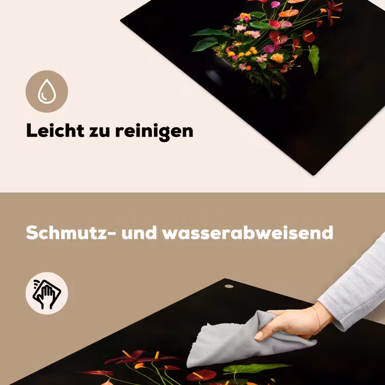 Bloemen - Vaas - Kleurrijk Inductie beschemer met haakjes klein -ky-schoon-de