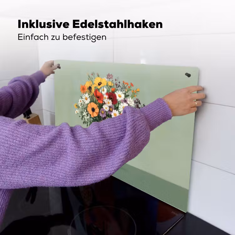 Bloemen - Vaas - Kaartje Inductie beschemer met haakjes klein -ky-ophangen-de