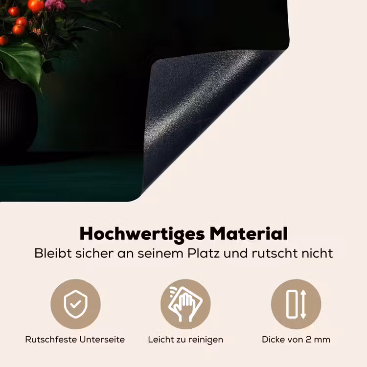 Bloemen - Vaas - Zwart Inductie beschemer met haakjes klein -ky-onderkant-de
