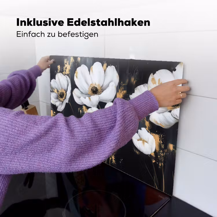 Bloemen - Wit - Abstract Inductie beschemer met haakjes klein -ky-ophangen-de