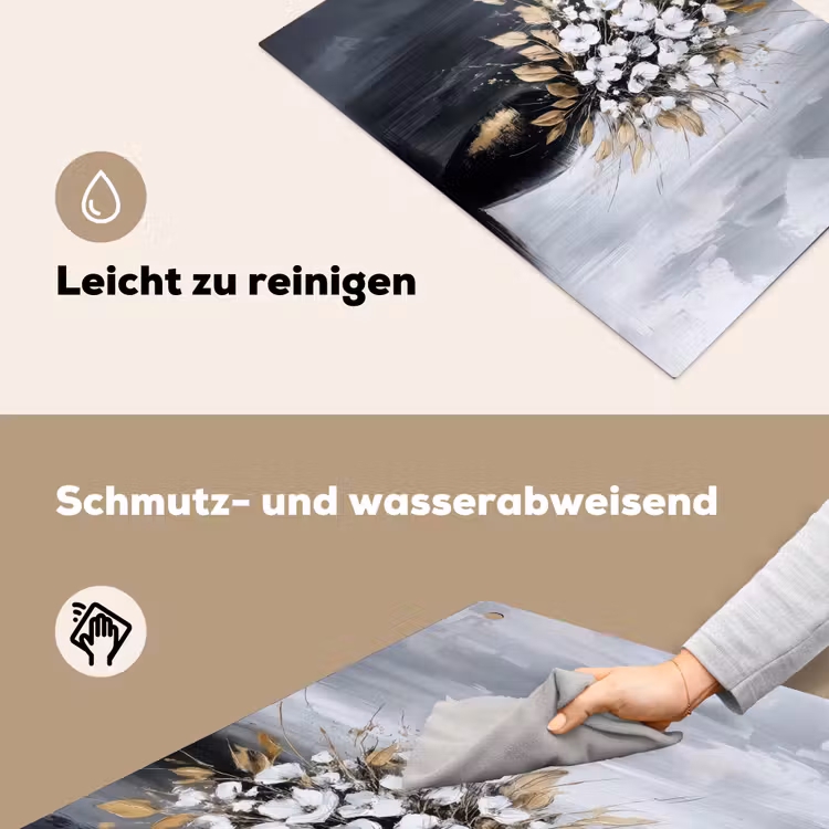 Bloemen - Wit - Vaas - Abstract Inductie beschemer met haakjes klein -ky-schoon-de