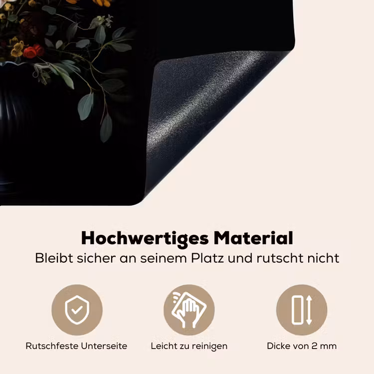 Bloemstuk - Vaas - Zwart Inductie beschemer met haakjes klein -ky-onderkant-de