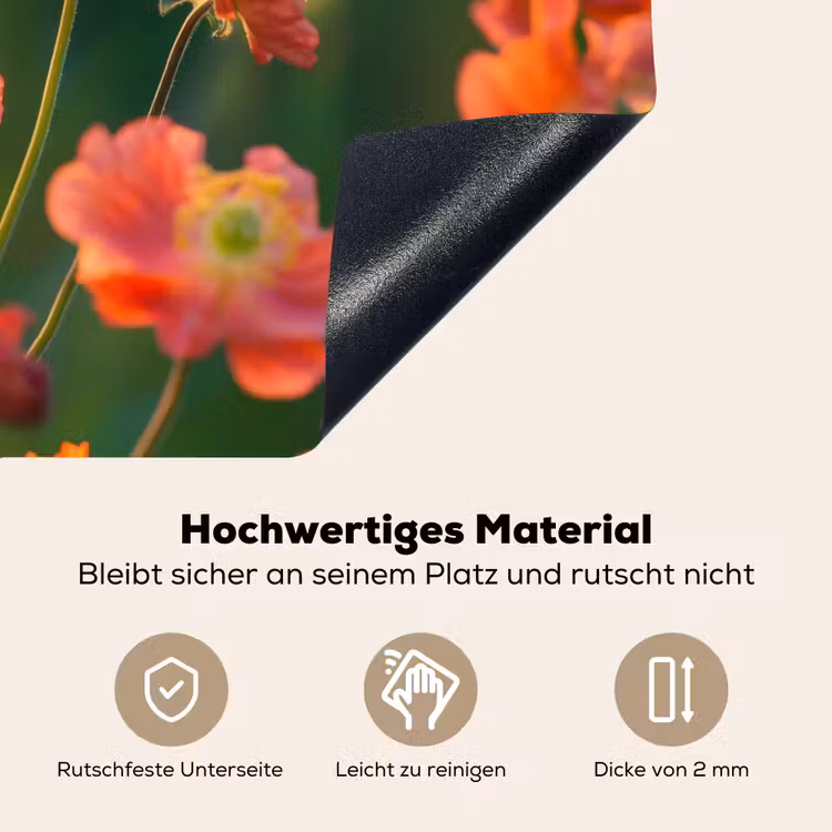 Bloemenveld - Zonnestralen - Oranje Inductie beschemer met haakjes klein -ky-onderkant-de