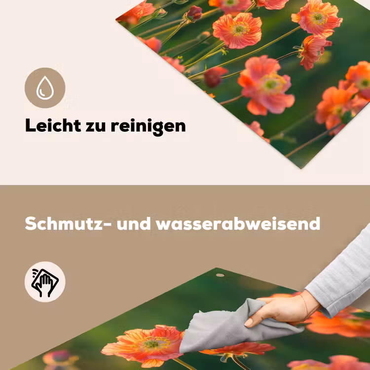 Bloemenveld - Zonnestralen - Oranje Inductie beschemer met haakjes klein -ky-schoon-de