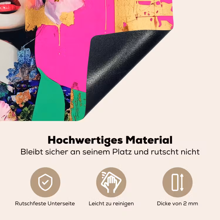 Bloemenkroon - Goud - Vrouw - Portret Inductie beschemer met haakjes klein -ky-onderkant-de