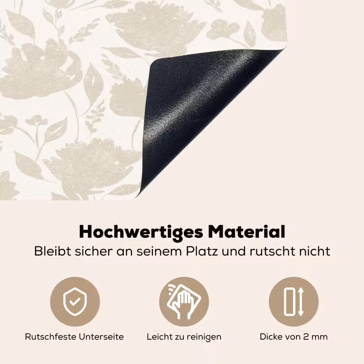 Bloemenpatroon - Silhouet - Wit Inductie beschemer met haakjes klein 777 -ky-onderkant-de