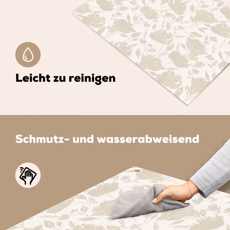 Bloemenpatroon - Silhouet - Wit Inductie beschemer met haakjes klein 777 -ky-schoon-de
