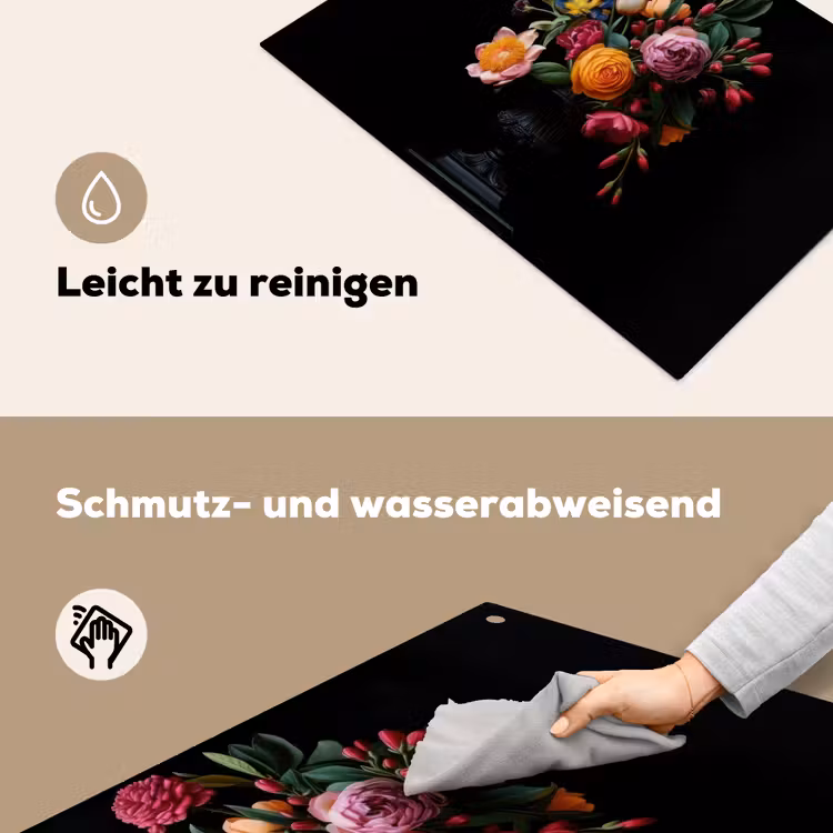 Boeket - Romantisch - Kleurrijk Inductie beschemer met haakjes klein -ky-schoon-de