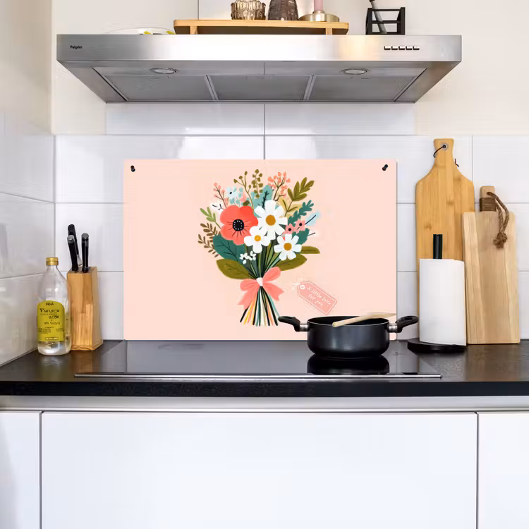 Boeket - Strikje - Kaartje - Quote Inductie beschemer met haakjes klein -sfeer2