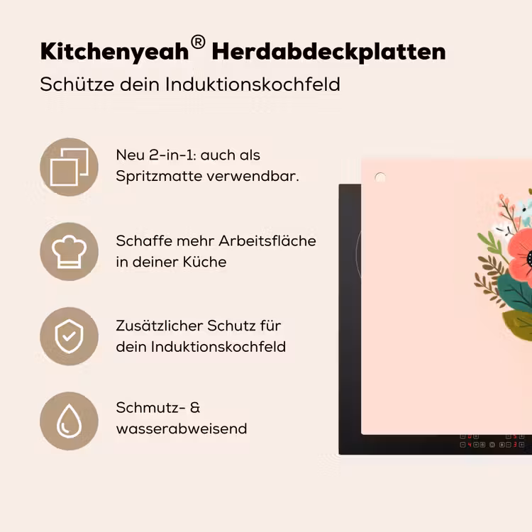 Boeket - Strikje - Kaartje - Quote Inductie beschemer met haakjes klein -ky-usp-de