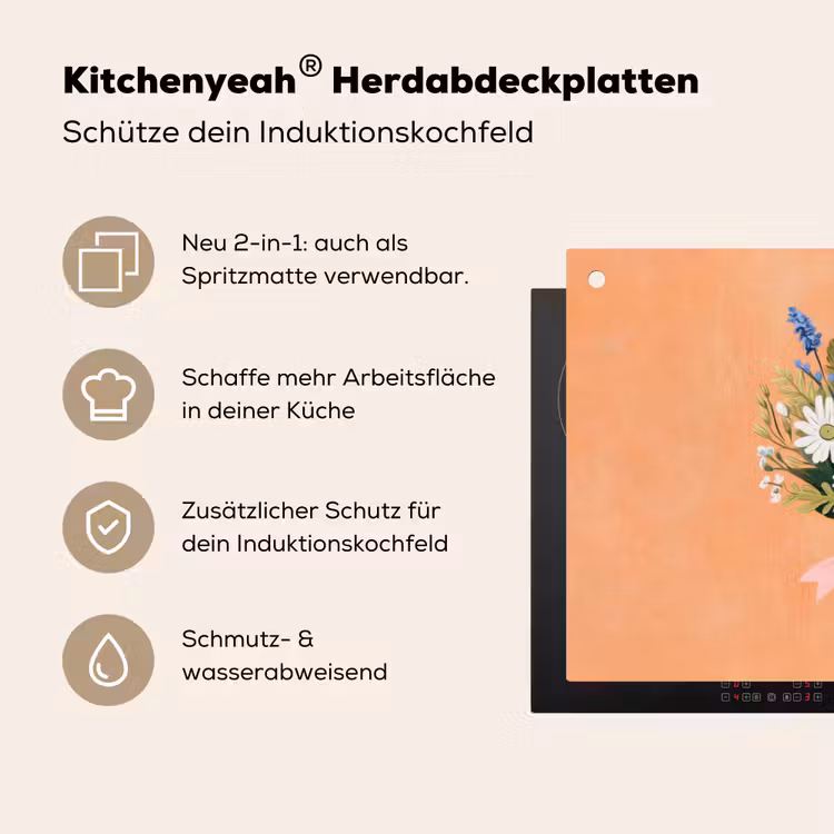 Boeket - Strikje - Quote Inductie beschemer met haakjes klein -ky-usp-de