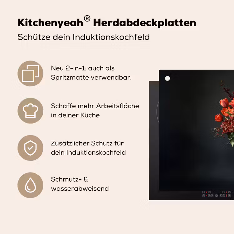 Boeket - Tulpen - Vaas - Rood Inductie beschemer met haakjes klein -ky-usp-de