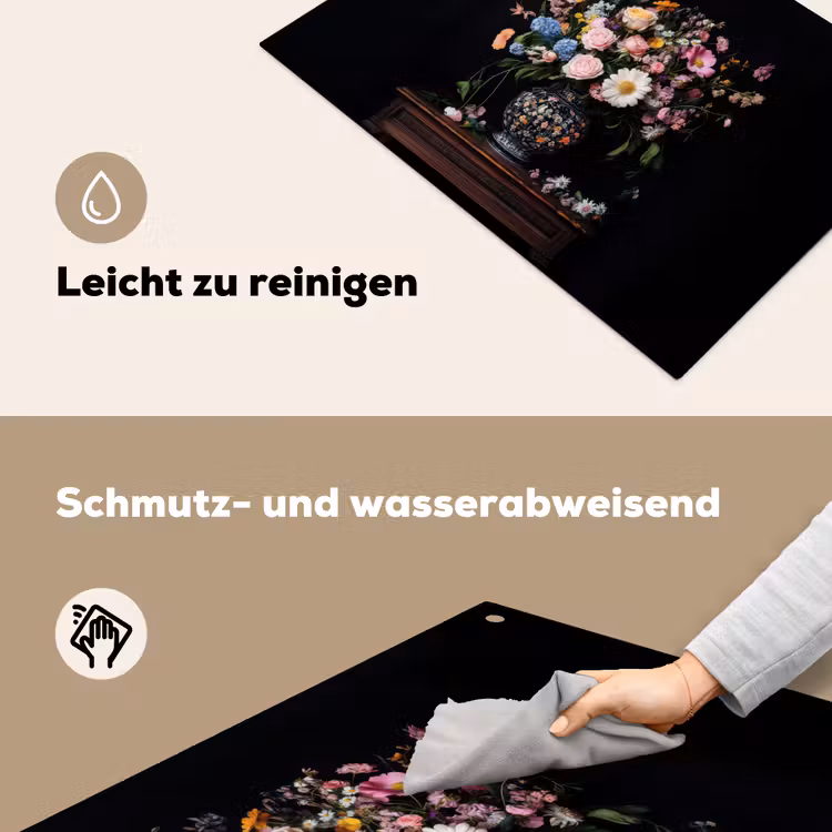 Bloemenvaas - Hout - Bloemen - Boeket Inductie beschemer met haakjes klein -ky-schoon-de