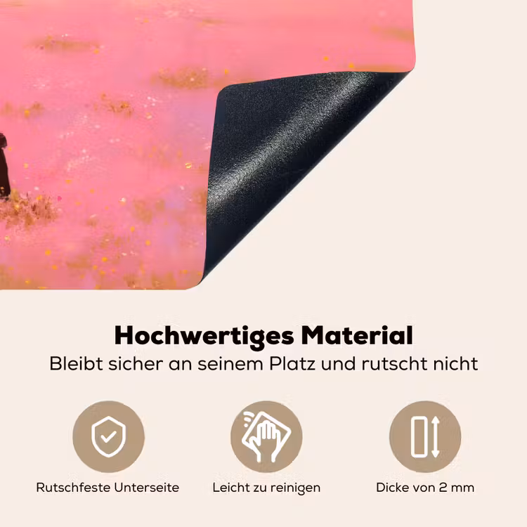 Bloemenweide - Heuvels - Silhouet - Roze Inductie beschemer met haakjes klein -ky-onderkant-de