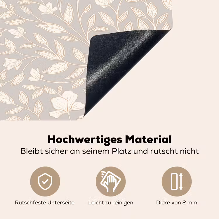 Bloemen - Steel - Blaadjes Inductie beschemer met haakjes klein 777 -ky-onderkant-de