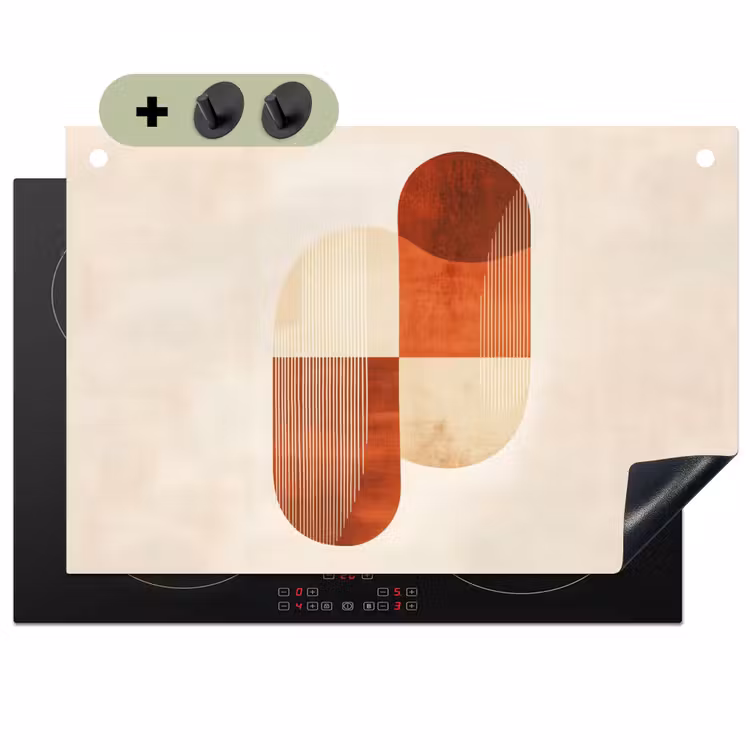 Bogen - Beige - Vormen Inductie beschemer met haakjes klein -3d