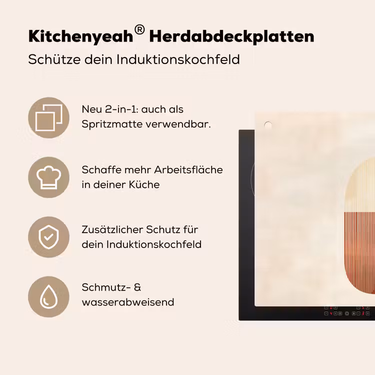 Bogen - Beige - Vormen Inductie beschemer met haakjes klein -ky-usp-de