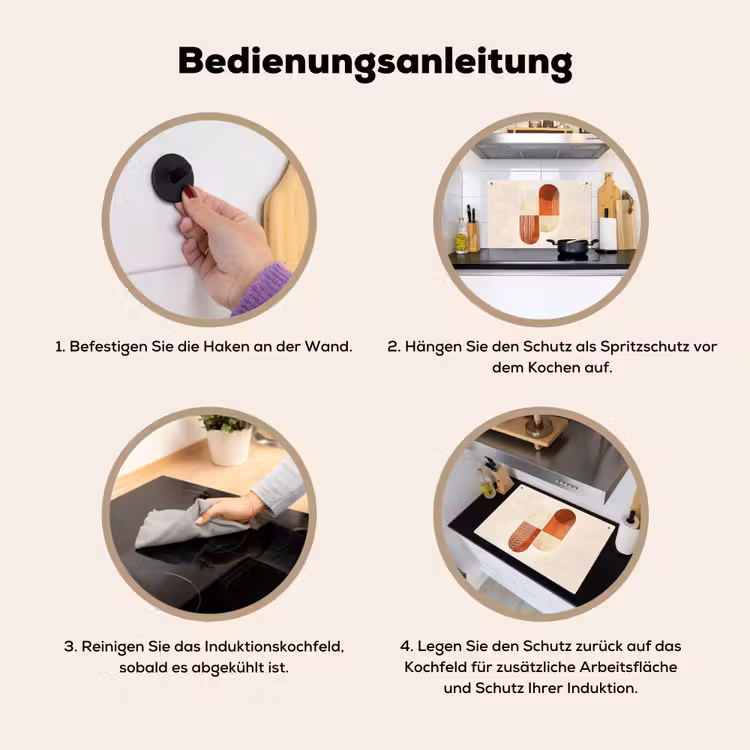 Bogen - Beige - Vormen Inductie beschemer met haakjes klein -ky-gebruik-de