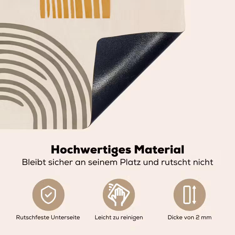 Bogen - Lijnen - Oranje - Minimalistisch Inductie beschemer met haakjes klein -ky-onderkant-de