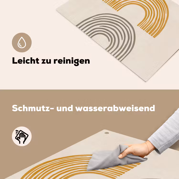 Bogen - Lijnen - Oranje - Minimalistisch Inductie beschemer met haakjes klein -ky-schoon-de