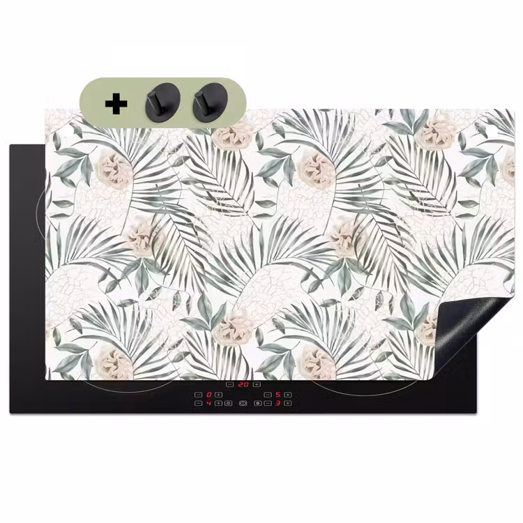 Bohemian - Bladeren - Bloemen - Tropisch Inductie beschemer met haakjes groot -3d
