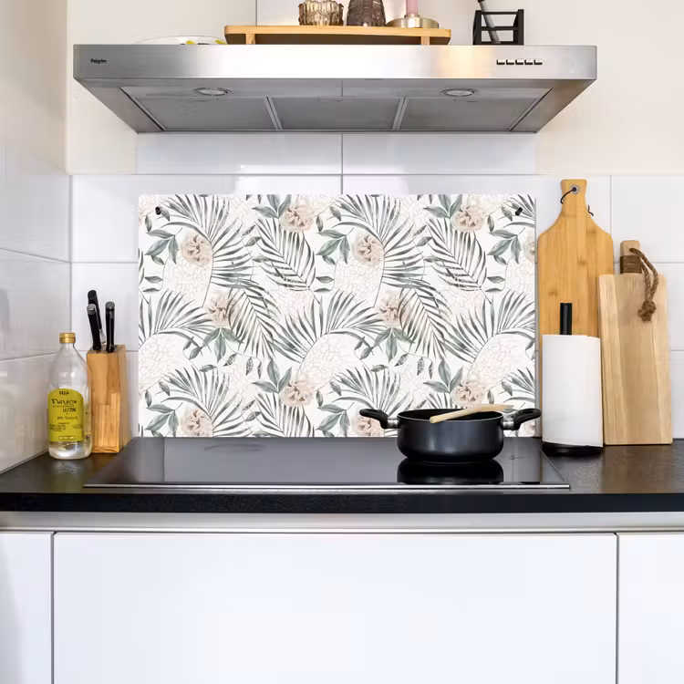 Bohemian - Bladeren - Bloemen - Tropisch Inductie beschemer met haakjes groot -sfeer2