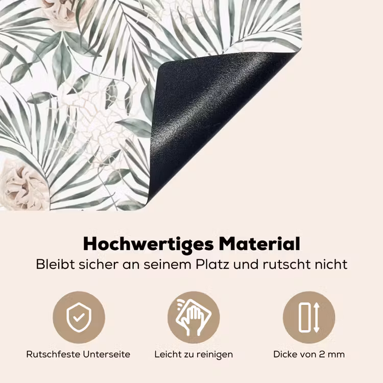 Bohemian - Bladeren - Bloemen - Tropisch Inductie beschemer met haakjes groot -ky-onderkant-de