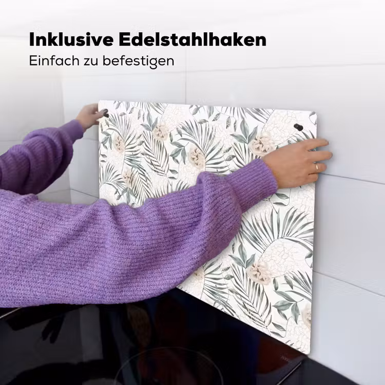 Boho - Jungle - Bloemen - Bladeren Inductie beschemer met haakjes klein -ky-ophangen-de