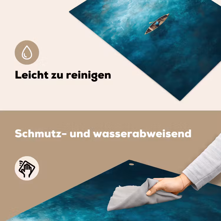 Bootje - Water - Blauw Inductie beschemer met haakjes klein -ky-schoon-de