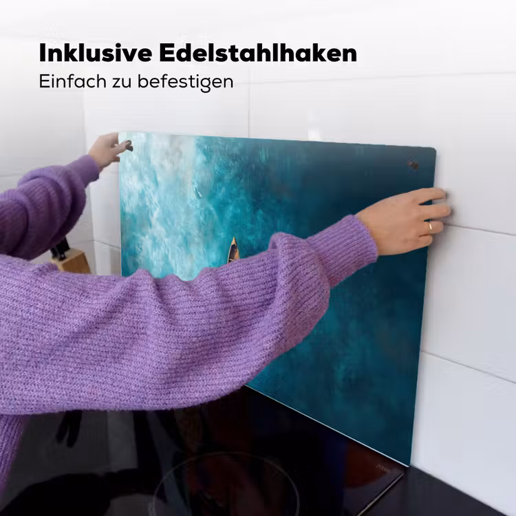 Bootje - Water - Blauw Inductie beschemer met haakjes klein -ky-ophangen-de