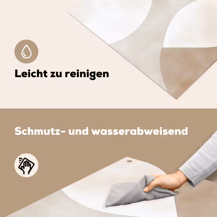 Bruin - Japandi - Abstract Inductie beschemer met haakjes klein -ky-schoon-de