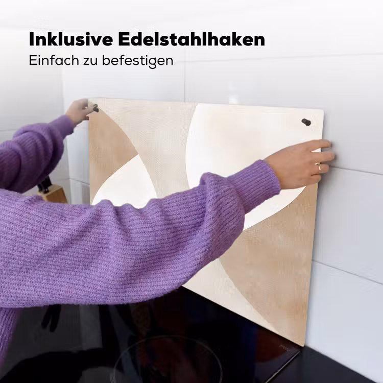 Bruin - Japandi - Abstract Inductie beschemer met haakjes klein -ky-ophangen-de
