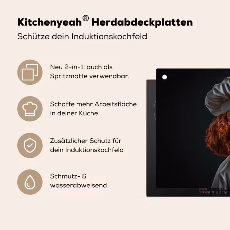 Bruin - Kok - Hondje Inductie beschemer met haakjes klein -ky-usp-de