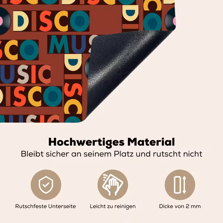 Bruin - Retro - Disco - Patroon Inductie beschemer met haakjes klein 777 -ky-onderkant-de
