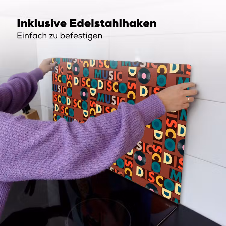 Bruin - Retro - Disco - Patroon Inductie beschemer met haakjes klein 777 -ky-ophangen-de