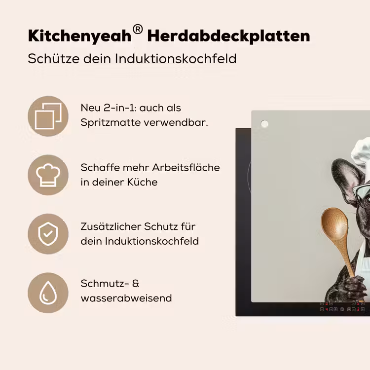 Bril - Hond - Kok Inductie beschemer met haakjes klein -ky-usp-de